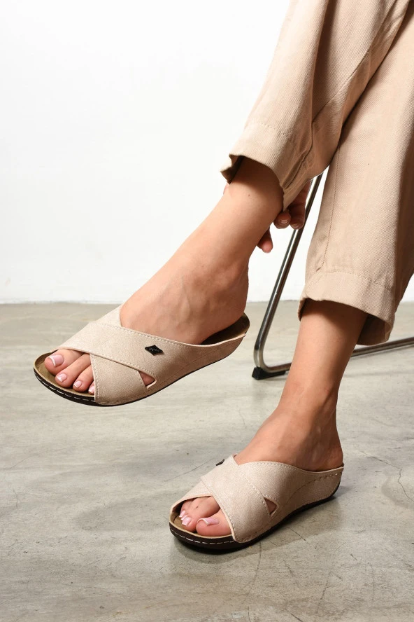 Albishoes Kadın Çapraz Jelli Rahat Yumuşak Tabanlı Anatomik Şık Ev&Dışarı Anne Kadın Günlük Terlik - 2