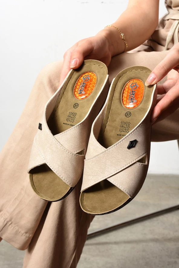 Albishoes Kadın Çapraz Jelli Rahat Yumuşak Tabanlı Anatomik Şık Ev&Dışarı Anne Kadın Günlük Terlik - 4