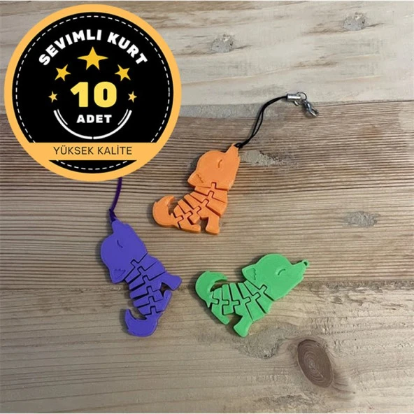 Sevimli Kurt Anahtarlık 10 Adet ürün görseli 1