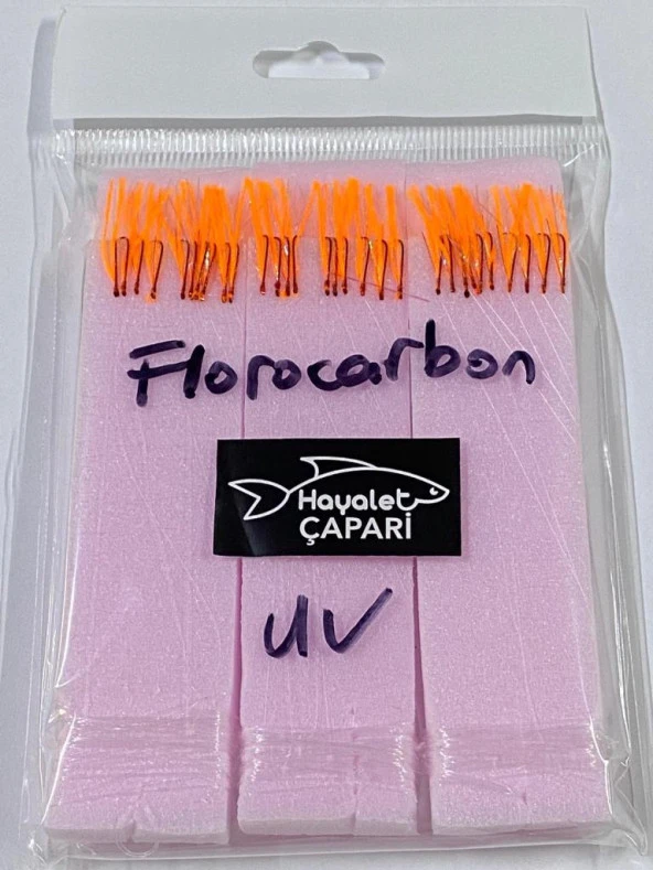 Florocarbon Arnavut Çaparisi 12 No 3lü Paket 0.12/0.24 UV Turuncu