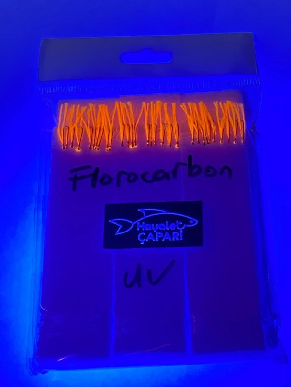 Florocarbon Arnavut Çaparisi 12 No 3lü Paket 0.12/0.24 UV Turuncu - 2