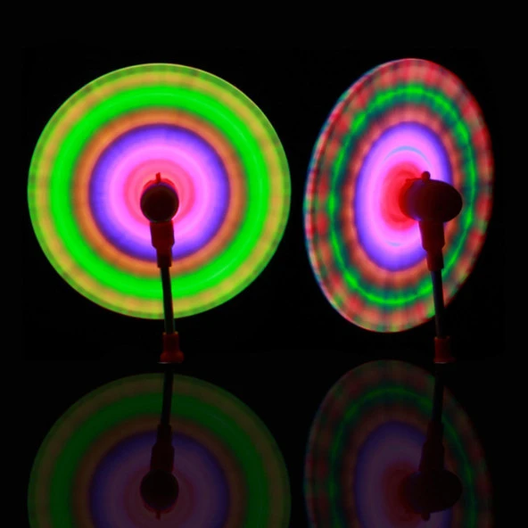 2 ADET MAVİ LED IŞIKLI DEĞİRMEN IŞIK SESLİ IŞIKLI UFO IŞIK 2 PCS BLUE FLASHİNG LİGHT UP LED SPİNNİNG - Resim 2