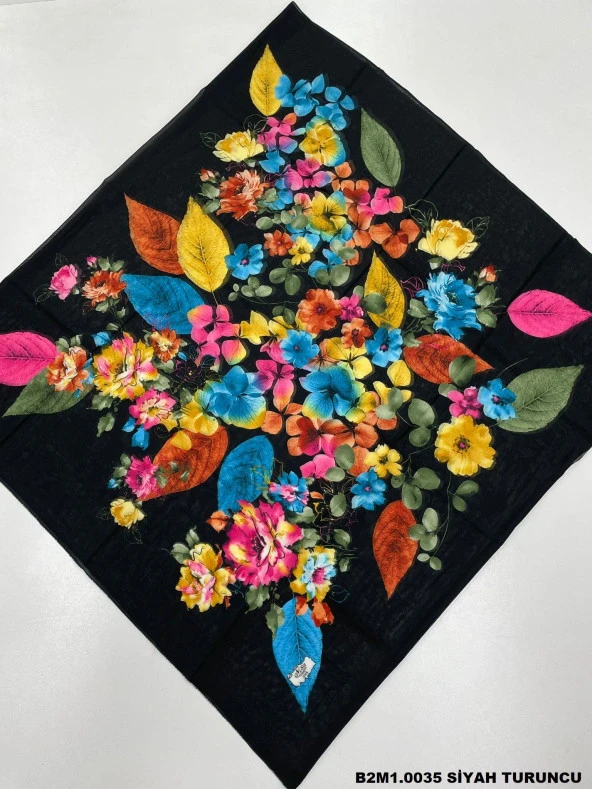 DESENLİ OYALIK 100 CM SİYAH TURUNCU PEMBE (B2M1)