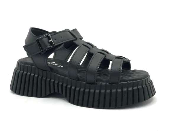 Feles Ortapedik Kalın Taban Kadın Sandalet - Resim 9