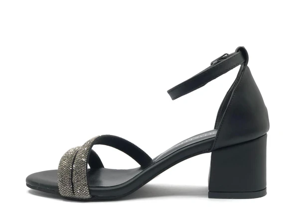 Mehtap Çift Şerit Taşlı 5 cm Kadın Topuklu Ayakkabı - Resim 17