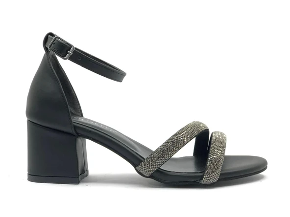 Mehtap Çift Şerit Taşlı 5 cm Kadın Topuklu Ayakkabı - Resim 16