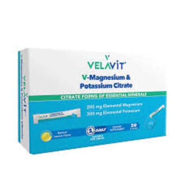 Velavit V-Magnesium & Potassium Citrate 20 Saşe