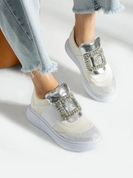 Feles Taş Detay Sneakers Kadın Spor Ayakkabı - 10