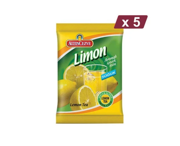 Altıncezve Limon Aromalı İçecek Tozu - Soğuk 450 G - 5Lİ PAKET