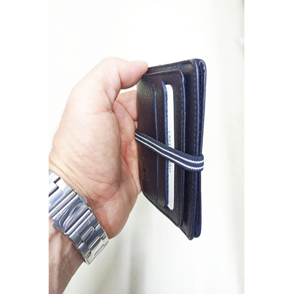Hakiki deri erkek kartlık ve cüzdan - Resim 5