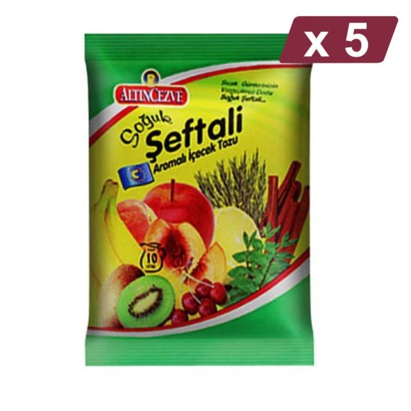 Altıncezve Şeftali Aromalı Toz İçecek 450 G - Soğuk - 5Lİ PAKET