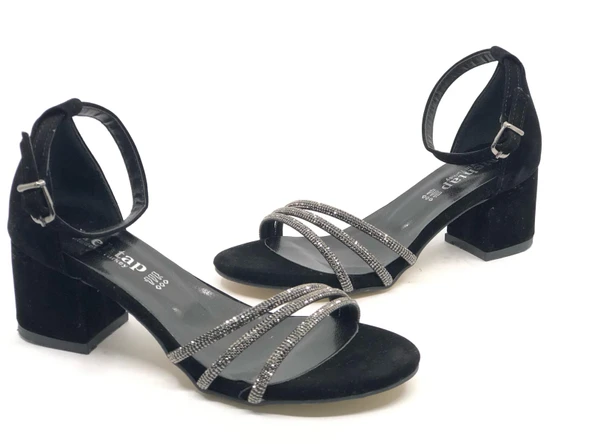 Mehtap Üç Şerit Taşlı 6 cm Topuklu Kadın Abiye Ayakkabı - Resim 7