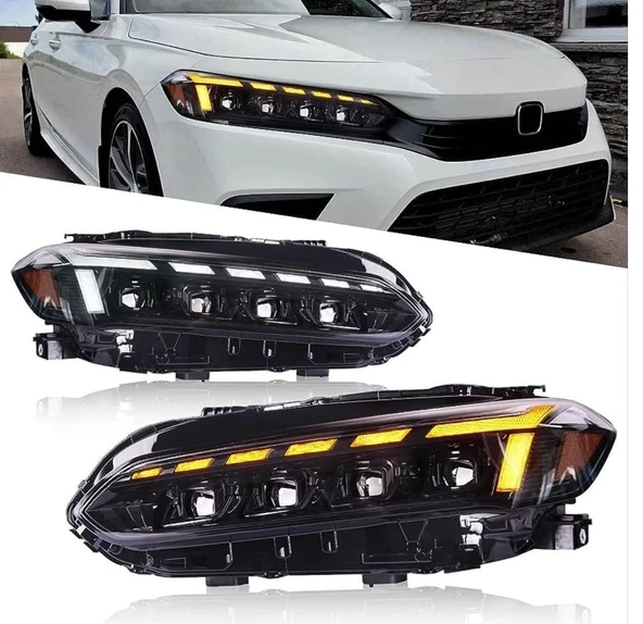 AUTOGP Honda civic fe1 ön far lambası ledli ultimate 4 lens 2021+ - Resim 2