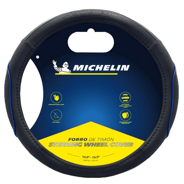 Michelin MC1003NAZ Premium Suni Deri Direksiyon Kılıfı MAVİ