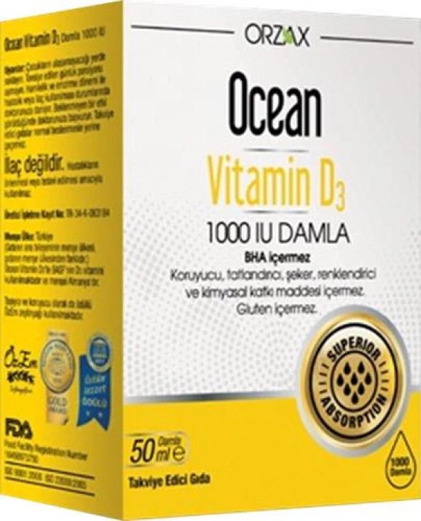 Ocean Vitamin D3 1000 IU Damla 50 ml