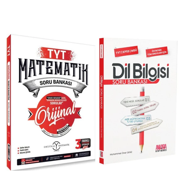 Orijinal TYT Matematik ve AKM Dil Bilgisi Soru Bankası Seti 2 Kitap