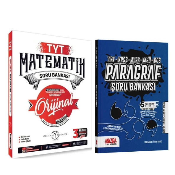 Orijinal TYT Matematik ve AKM Paragraf Soru Bankası Seti 2 Kitap