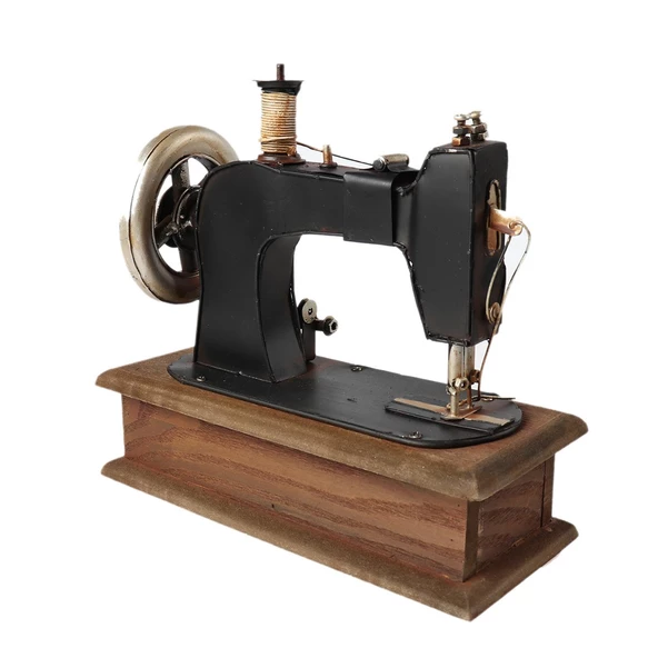 0716-EL YAPIMI DEKORATİF DİKİŞ MAKİNESİ MAVİ RENK - 3