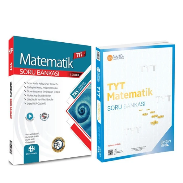 Üç Dört Beş TYT Matematik ve Bilgi Sarmal TYT Matematik Soru Bankası 2 Kitap Set