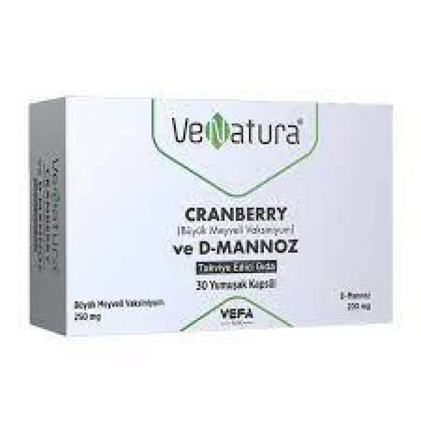 VeNatura Cranberry ve D-Mannoz Takviye Edici Gıda 30 Yumuşak Kapsül