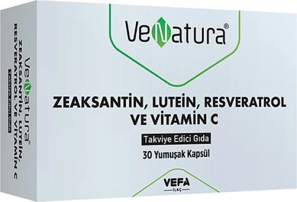 VeNatura Zeaksantin Lutein Resveratrol ve Vitamin C Takviye Edici Gıda 30 Yumuşak Kapsül