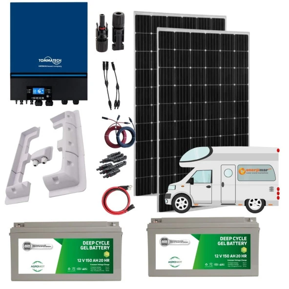 Enerjimar Güneş Enerjisi Karavan Solar Paketi 3kva Mppt İnverter 330w Güneş Paneli