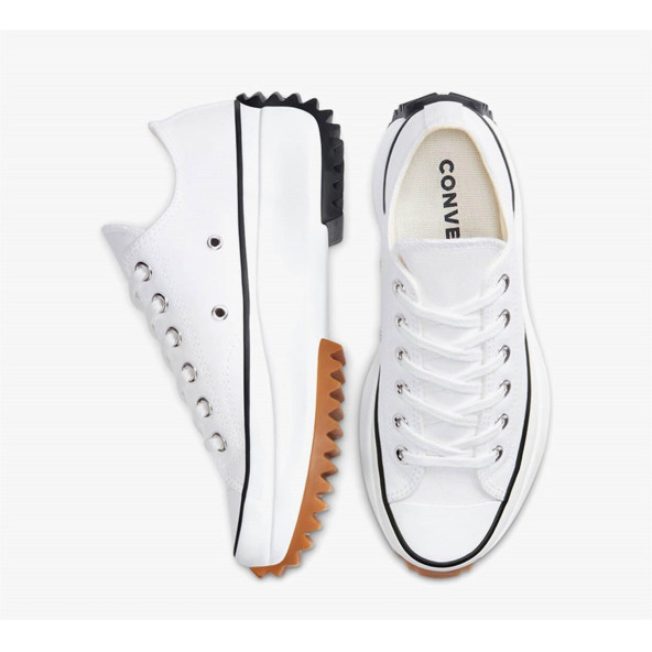 Converse Run Star Hike Canvas Kısa Platform Unisex Beyaz Sneaker Spor Ayakkabı 168817C-102 - 4