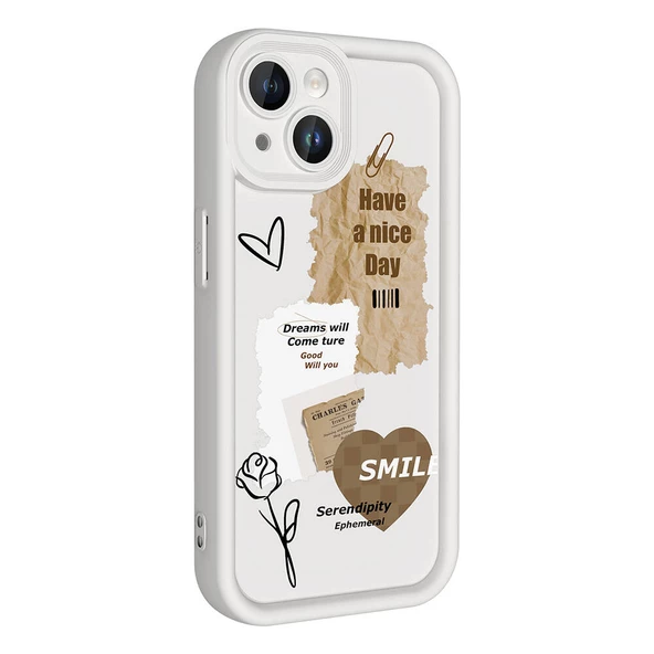 iPhone 13 Kılıf Kamera Korumalı Baskılı Arka Yüzey Klas Kılıf - 3