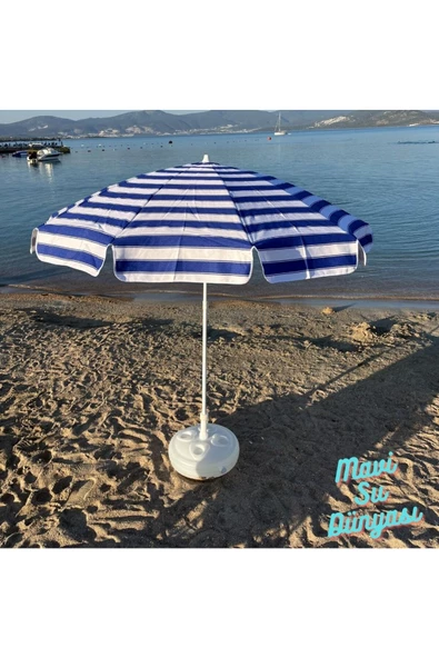 Plaj Şemsiyesi Pamuk Kumaş Deniz, Balkon, Bahçe Bidon Dahil 2 Metre, 10 Telli - 5