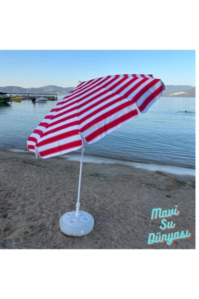 Plaj Şemsiyesi Pamuk Kumaş Deniz, Balkon, Bahçe Bidon Dahil 2 Metre, 10 Telli - 4