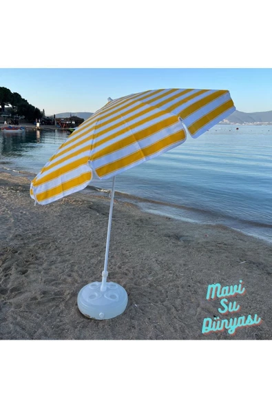 Plaj Şemsiyesi Pamuk Kumaş Deniz, Balkon, Bahçe Bidon Dahil 2 Metre, 10 Telli - 10