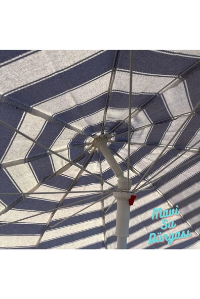 Plaj Şemsiyesi Pamuk Kumaş Deniz, Balkon, Bahçe Bidon Dahil 2 Metre, 10 Telli - 8