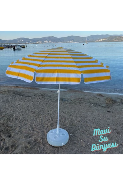 Plaj Şemsiyesi Pamuk Kumaş Deniz, Balkon, Bahçe Bidon Dahil 2 Metre, 10 Telli - 9