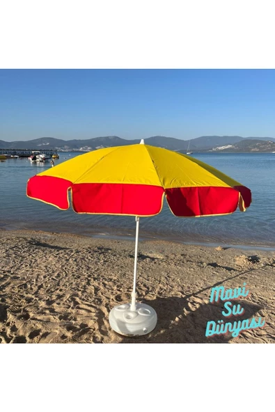 Plaj Şemsiyesi Deniz, Balkon, Bahçe Şemsiyesi Bidon Dahil 2 Metre, 10 Telli - 2