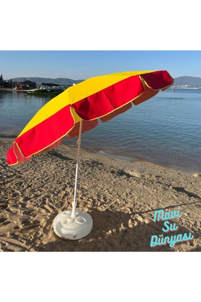 Plaj Şemsiyesi Deniz, Balkon, Bahçe Şemsiyesi Bidon Dahil 2 Metre, 10 Telli - 4