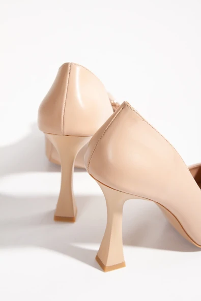 Feles Kadeh Topuk Taşlı Stiletto Kadın Topuklu Ayakkabı - Resim 6