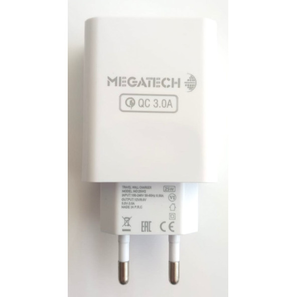 Megatech 25w Pd Yüksek Hızlı Şarj Adaptörü Usb-a Usb-c Qualcomm - 3