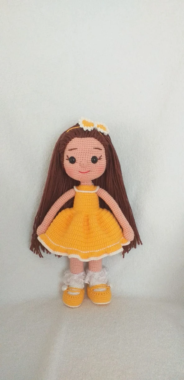 Sarı Fatoş Bebek Amigurumi Organik Oyuncak - 3