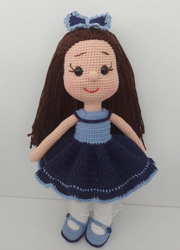 Lacivert Fatoş Bebek Amigurumi Organik Oyuncak - 2
