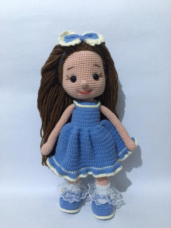Mavi Fatoş Bebek Amigurumi Organik Oyuncak - 1