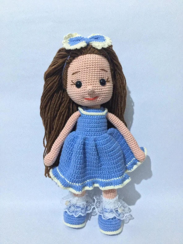 Mavi Fatoş Bebek Amigurumi Organik Oyuncak - 2