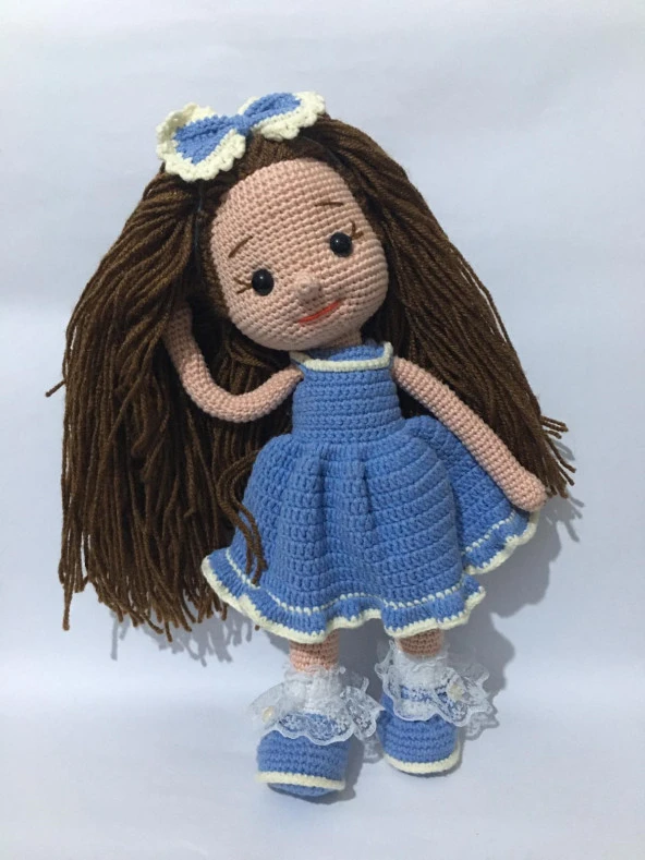 Mavi Fatoş Bebek Amigurumi Organik Oyuncak - 3