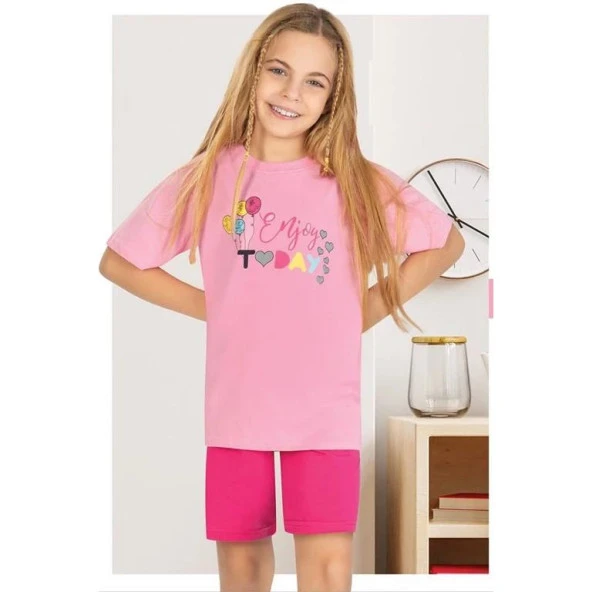 Enjoy Kısa Kollu Kız Çocuk Pijama Takım - 3