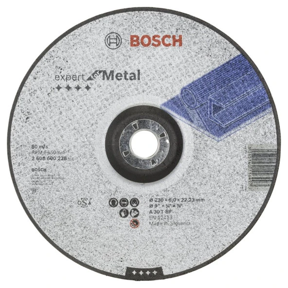 Bosch - 230*6,0 mm Expert Serisi Bombeli Metal Taşlama Diski (Taş) ürün görseli