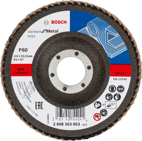 Bosch - 115 mm 60 Kum Standard Seri AlOX Flap Disk ürün görseli