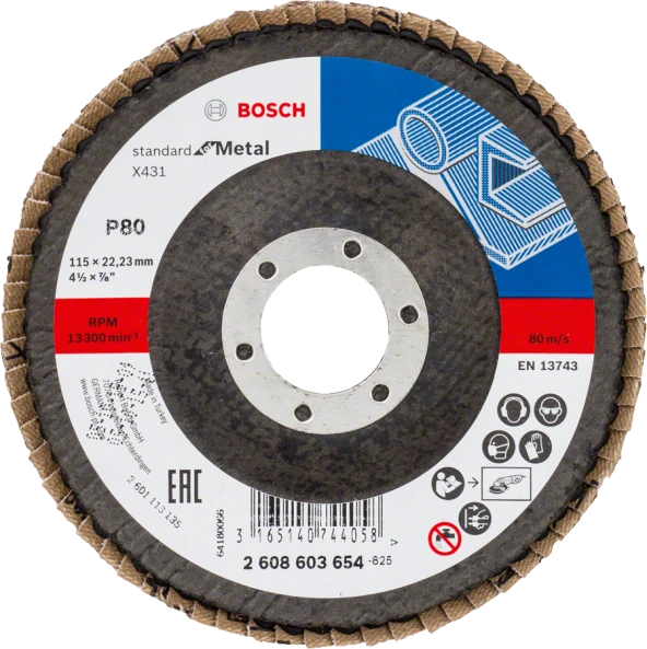 Bosch - 115 mm 80 Kum Standard Seri AlOX Flap Disk ürün görseli 1