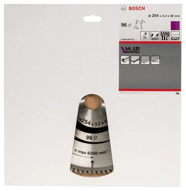 Bosch - Standard for Serisi Çoklu Malzeme için Daire Testere Bıçağı 254*30 mm 96 Diş - Resim 2