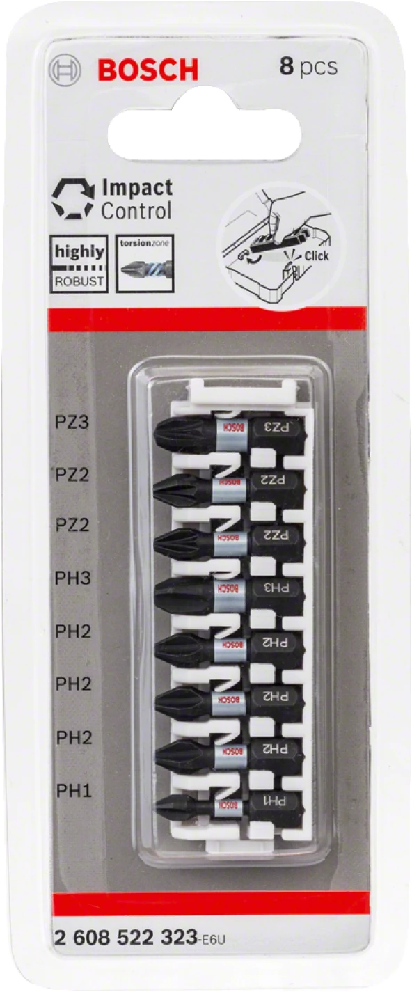 Bosch - Impact Control Serisi Vidalama Ucu 8'li T15/T20x2/T25x2/T30x2/T40 *25mm