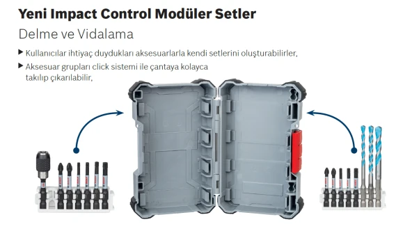 Bosch - Impact Control Serisi 5'li Lokma ve Uç Seti 8/10/13 mm PH2/PZ2 *50mm - 2