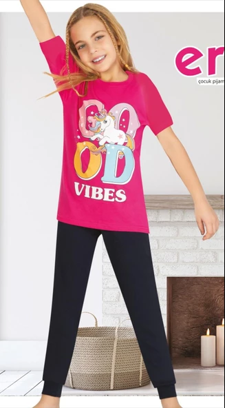 Unicorn Kısa Kollu Kız Çocuk Pijama Takım  ST07717 - 1